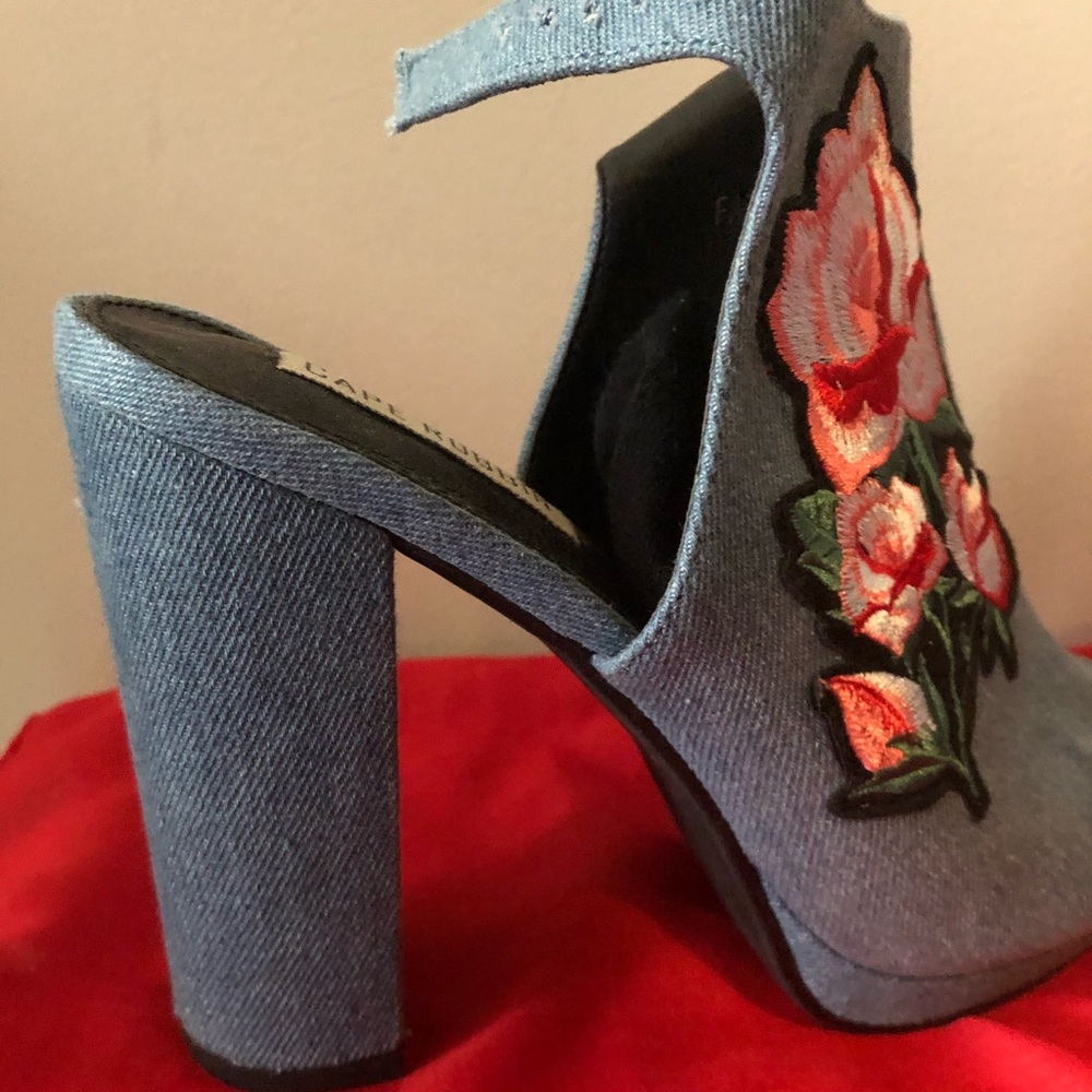 Cape Ribbon Jean Peep-toe Pumps
